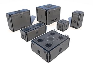 3D futuristic cargo storage crate