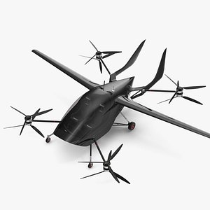 Personal Air Vehicle eVTOL Air One Black Rigged