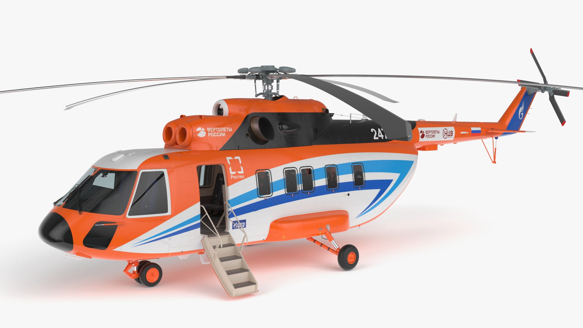 Russian Helicopter Gazprom MI-171 A3 Rigged for Cinema 4D 3D model preview