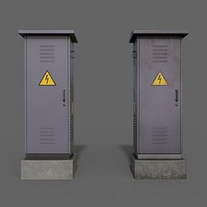 PBR Electric Box Purple V2 3D model