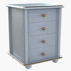 White Chest of Drawers 3D model