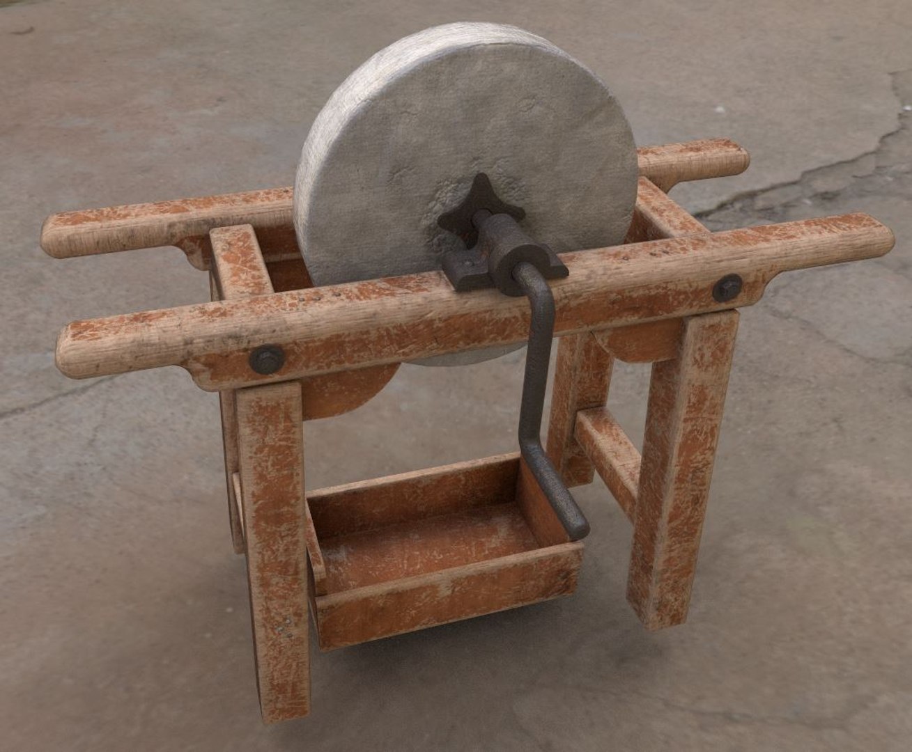 3D Old Grindstone Pbr Model - TurboSquid 1515946