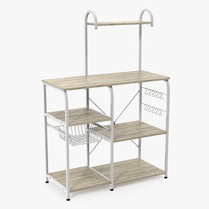 Multipurpose Kitchen Bakers Rack Light Beige