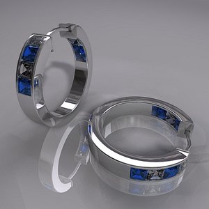 3d gem earings model