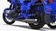 Klassisches blaues Retro-Motorrad mit Beiwagen, ausgerüstet für Cinema 4D