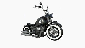 Motorcycle Cartoon A09 Black - Custom Vehicle Design 3D model