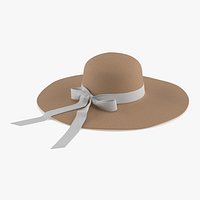 Wide Brim Sun Hat with White Bow