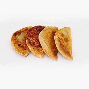 3D Patty meat pie fried model