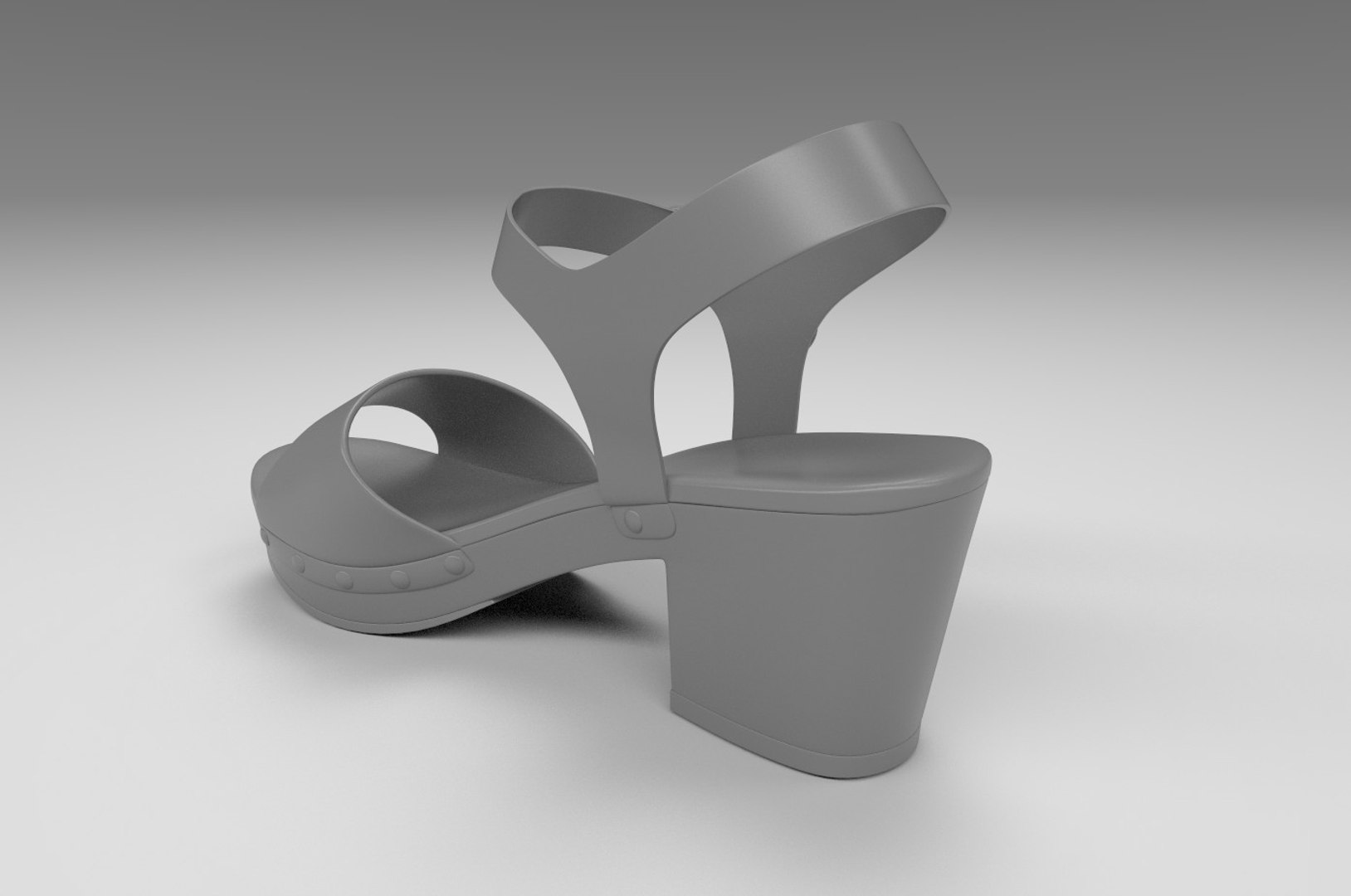 3D anddreas platform block-heel sandals model - TurboSquid 1511790