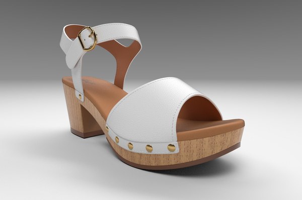 3D anddreas platform block-heel sandals model