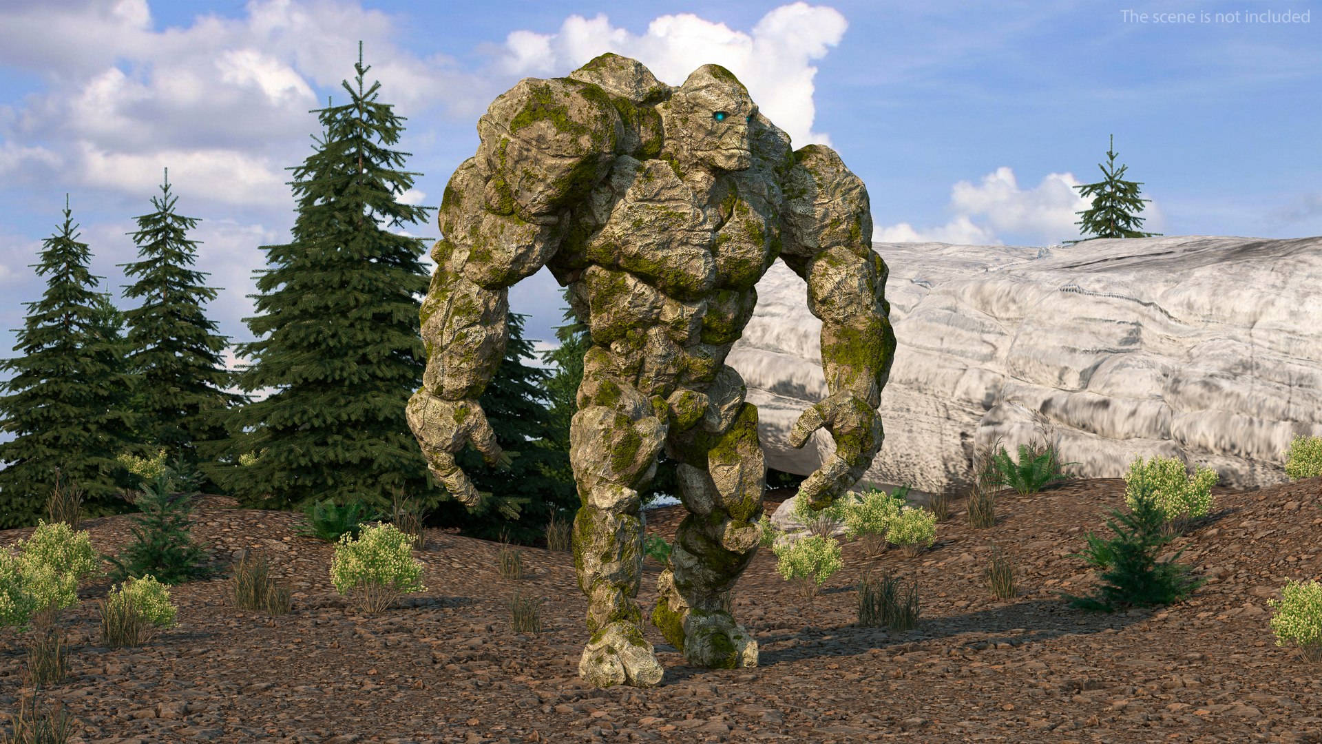 Stone Golem Character Walking Pose 3D TurboSquid 2031225