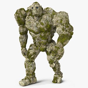 Stone Golem Character Walking Pose