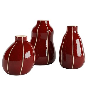 Small red clay vase 3D model