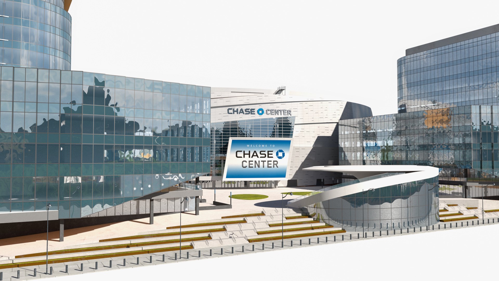 Chase Center Arena with Park 3D model preview