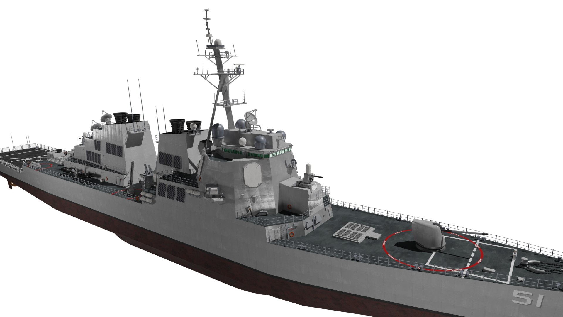 USN Arleigh Burke Class Destroyer Flight I 3D - TurboSquid 2189976