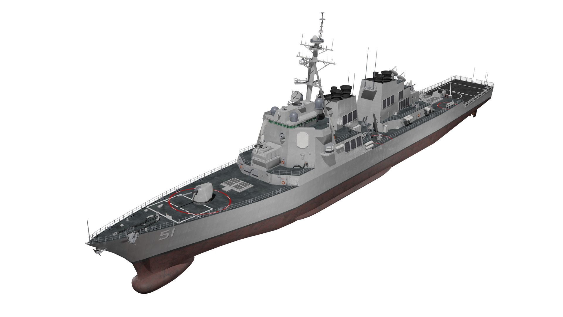 USN Arleigh Burke Class Destroyer Flight I 3D - TurboSquid 2189976