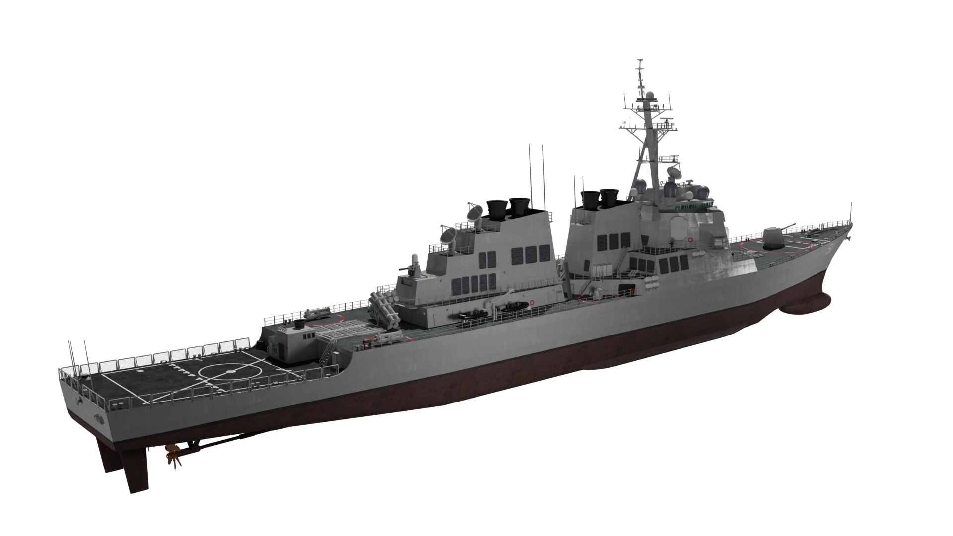 USN Arleigh Burke Class Destroyer Flight I 3D - TurboSquid 2189976