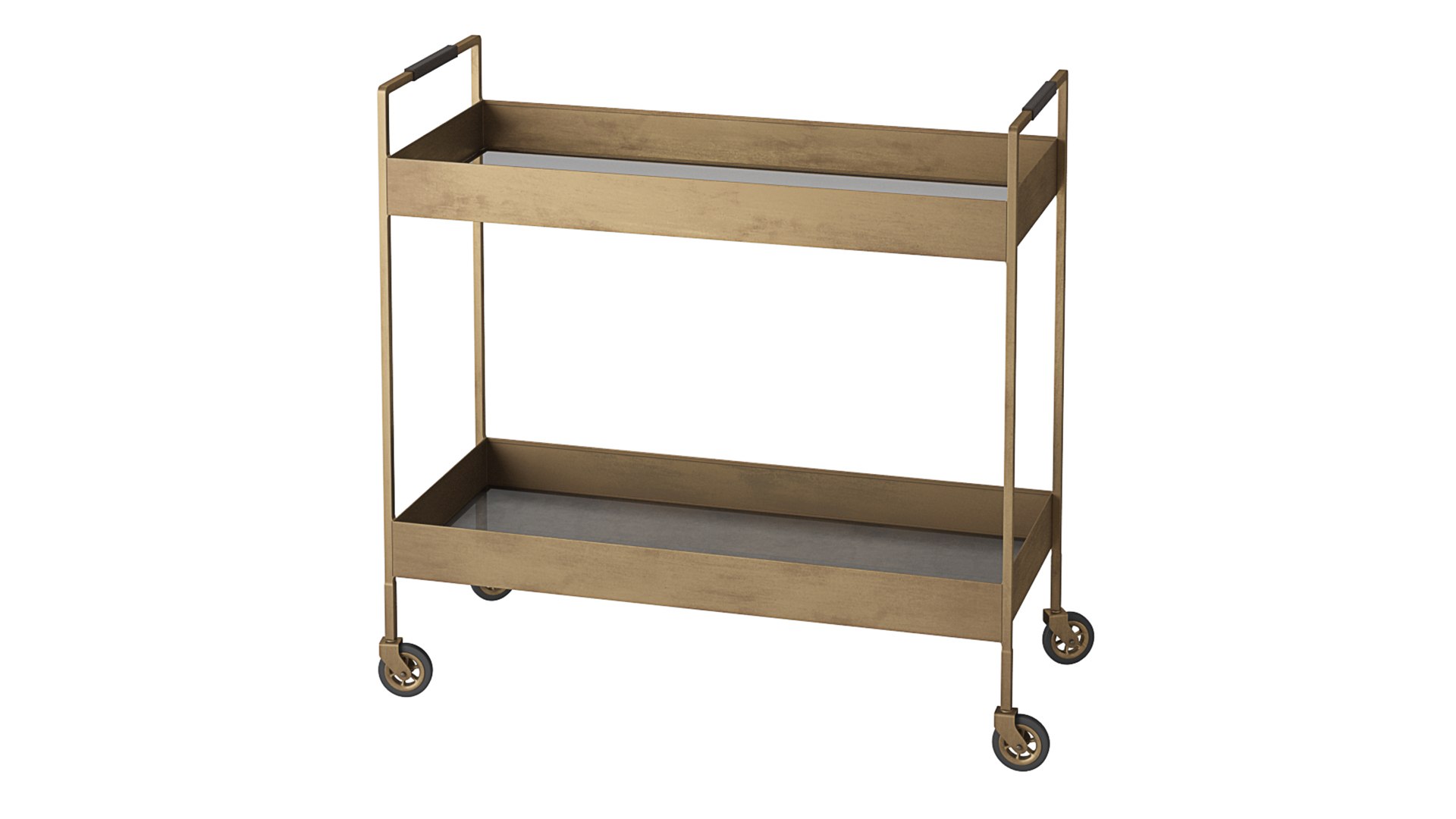 3D Crate And Barrel Libations Antique Brass Bar Cart TurboSquid 2204622