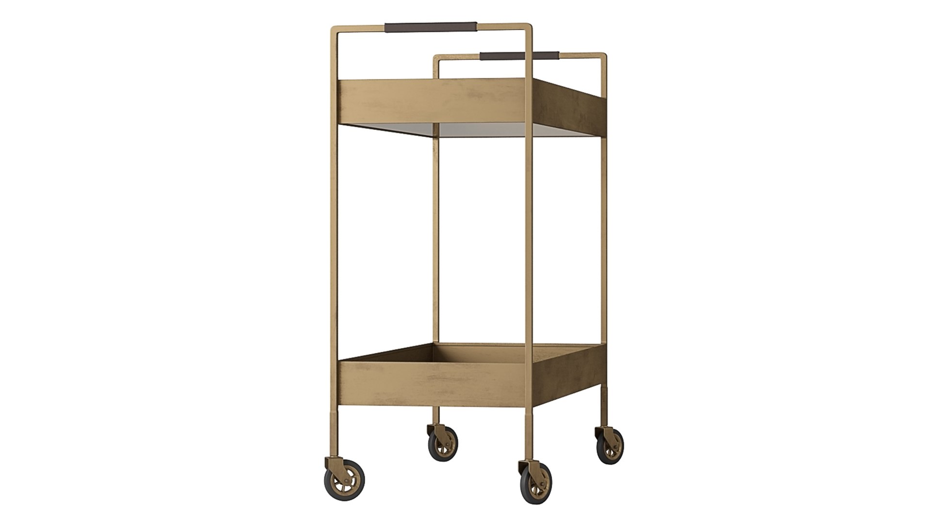 3D Crate And Barrel Libations Antique Brass Bar Cart TurboSquid 2204622