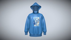 3D model Mens Knit Hoodie-STOP In Low Poly