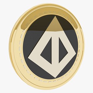 3D Loopring Cryptocurrency Gold Coin