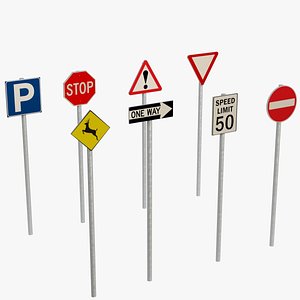 speed limit signs 3d model