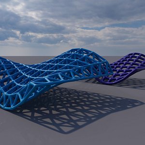 3D Wavy Lattice Framework Pavilions model