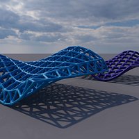Wavy Lattice Framework Pavilions
