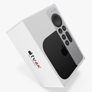 3D Apple TV 4K Packaging Box model