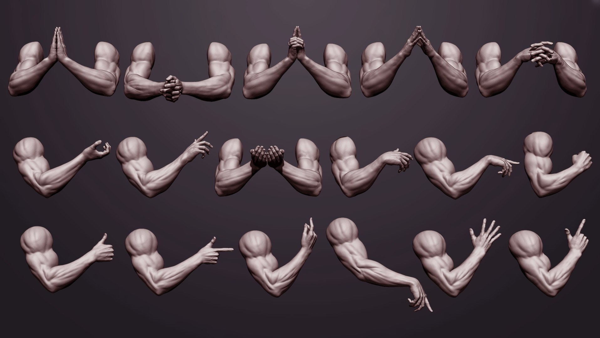 3D 17 Male Arm Poses - TurboSquid 1985708