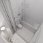 Scene of modern bathroom in gold and beige colors