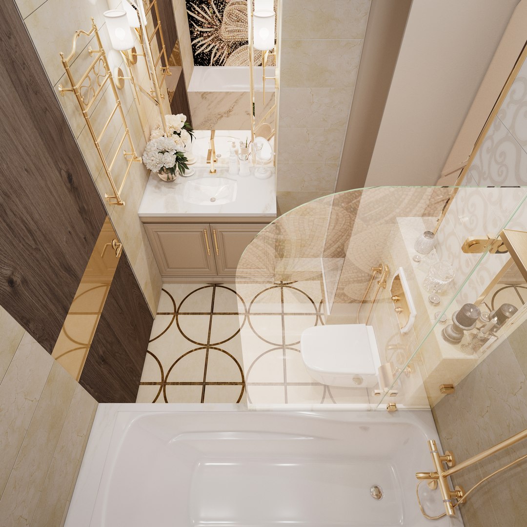 Scene of modern bathroom in gold and beige colors model https://p.turbosquid.com/ts-thumb/o7/nwtEpW/H7/c5/jpg/1663657223/1920x1080/fit_q87/9fe573e43093bc927d82d3226833a26c71058ccf/c5.jpg