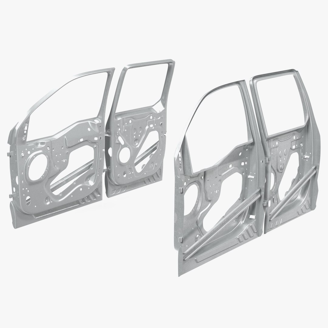 Disassembled Pickup Truck Doors 3D model preview