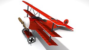 3D Fokker DR1 triplane fighter