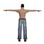 Low-Poly Shirtless White Man