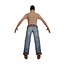 Low-Poly Shirtless White Man