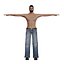 Low-Poly Shirtless White Man