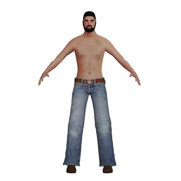 low-poly white man 3D model