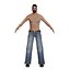 Low-Poly Shirtless White Man