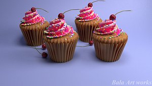 cup cakes 3D model