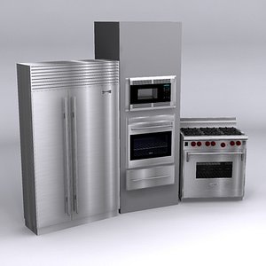 3ds max sub-zero wolf appliance