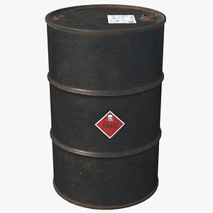 Oil Drum Black 1 HD 3D model