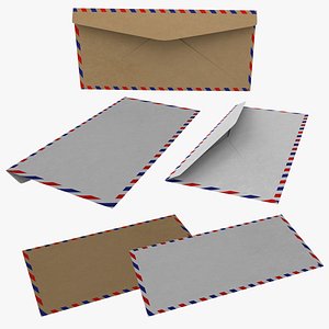 Air Mail Envelope Size DL Style BANKER 3D