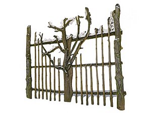 Wooden gate - settlement Winter