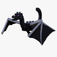 Minecraft Ender Dragon Rigged 3D Model Game Ready 4K PBR