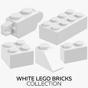 3D white lego bricks