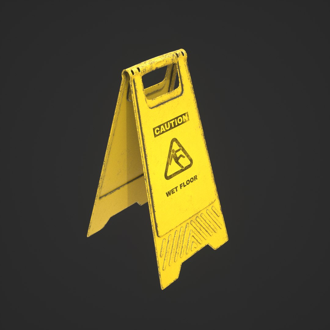 3D Wet Floor Sign Model TurboSquid 1431687