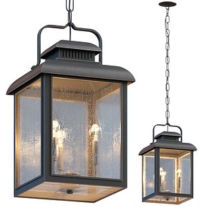 Chamberlain 3 Light 10 inch Vintage Bronze Outdoor Pendant 3D model