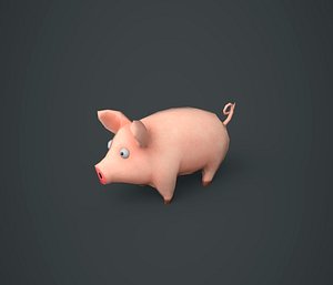 stylized pig 3D model