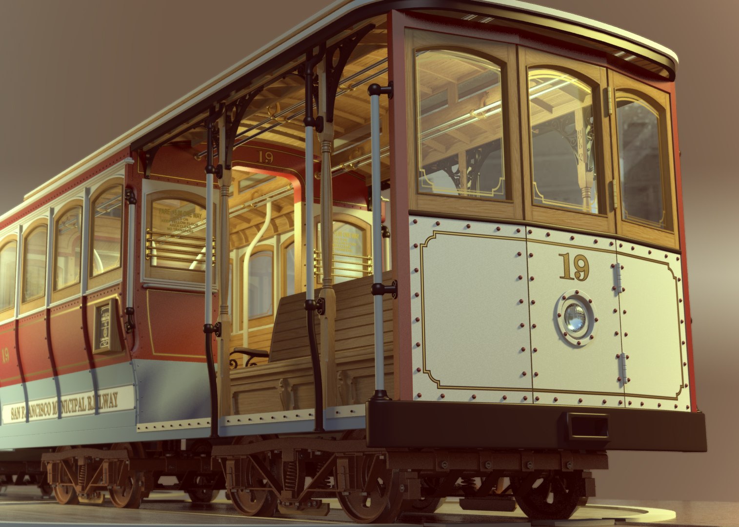 3D Famous San Francisco Cable Car Model - TurboSquid 1217125